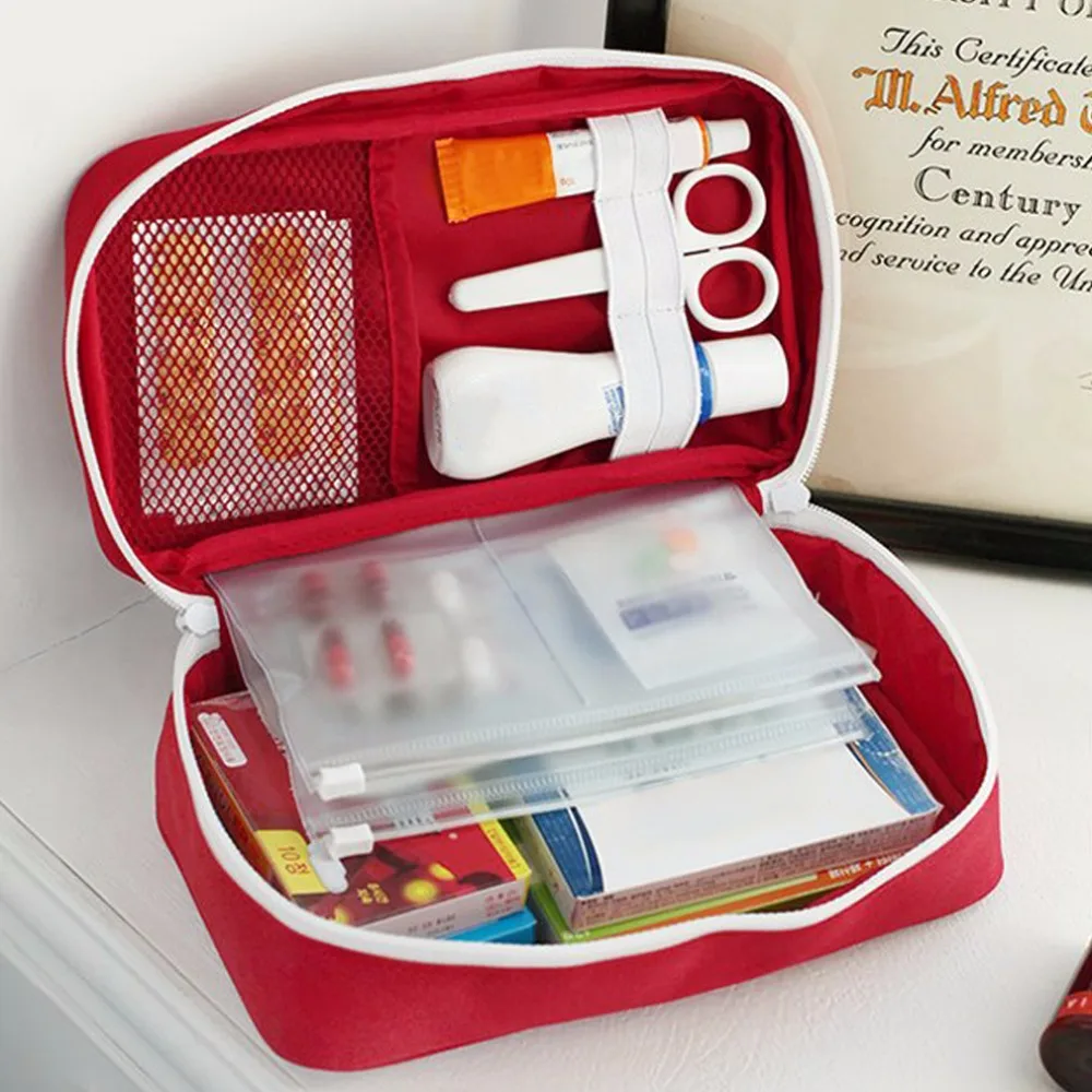 Emergencia multifunción cremallera de Nylon bolsa Camping portátil médico primeros auxilios bolsa organizador de la medicina contenedor