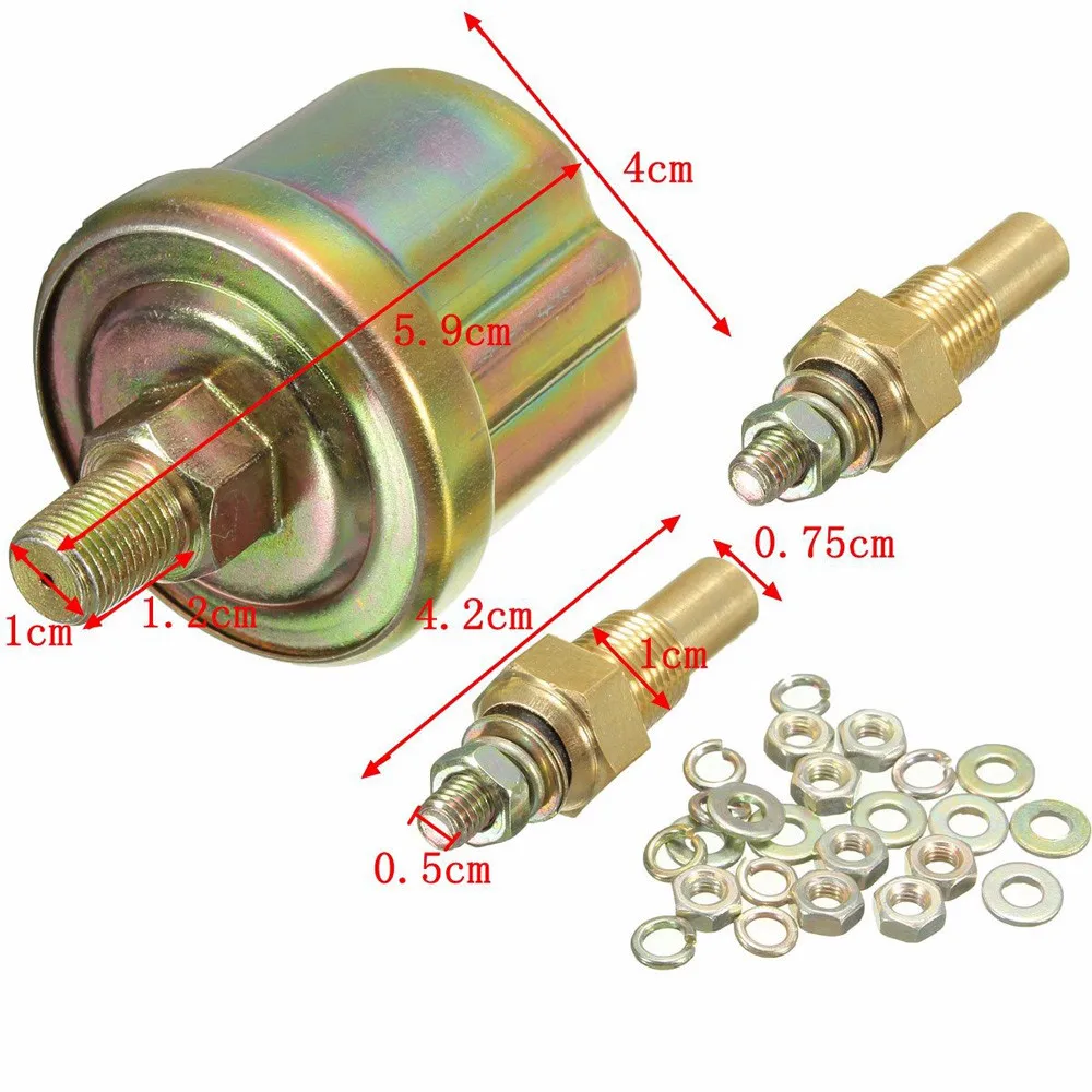 52 мм 12 В Универсальный тройной комплект Температура масла Температура воды Температура масла Датчик давления автомобиля метр