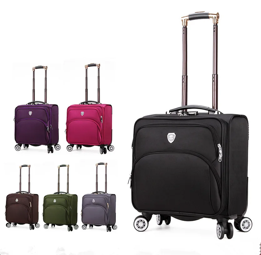 Male universal wheels trolley luggage 18 business casual oxford fabric travel bag women's