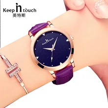 Фотография Keep in touch Woman Watches 2017 Brand Luxury Quartz Wristwatches for Women and Ladies Luminous Genuine Leather Fashion Watch