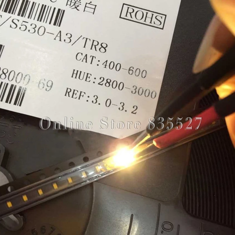 

4000PCS/LOT 0603 SMD bright warm white 2800-3000k 400-600mcd LED light emitting diodes ( LEDs ) 1608 luminous tube