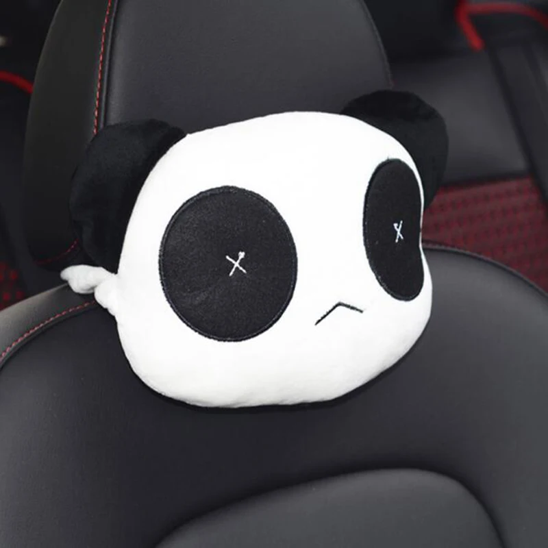 Мультяшная панда, плюшевая Автомобильная поясная подушка, автомобильное сиденье, шея, подголовник для отдыха, подушка, 3D стиль, автомобильные чехлы для сидений, автостайлинг