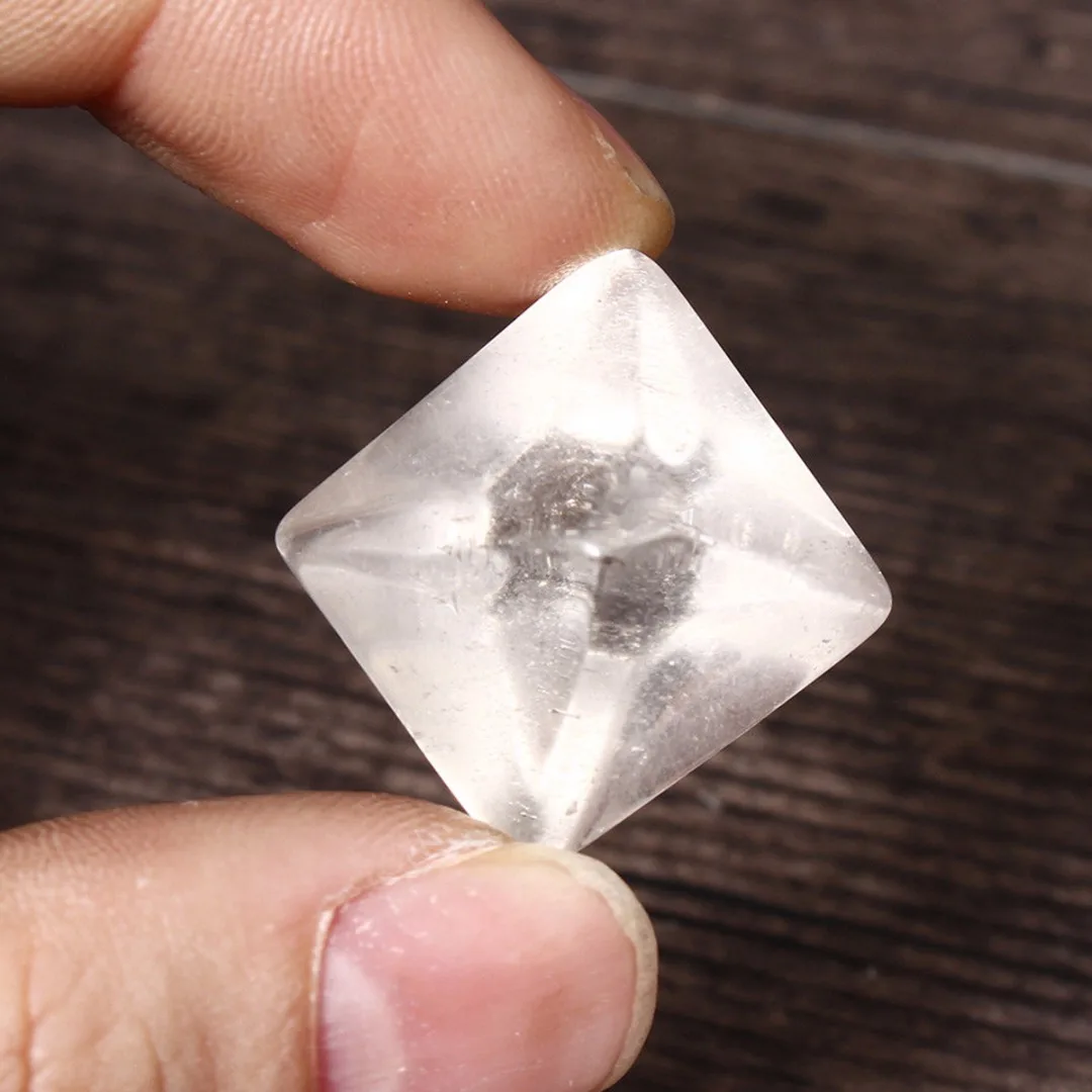 7pcs/set Clear 18-25 mm Quartz Crystal Gem Stones Platonic Solids Sacred Geometric Healing  Carved Crafts Jewelry Making