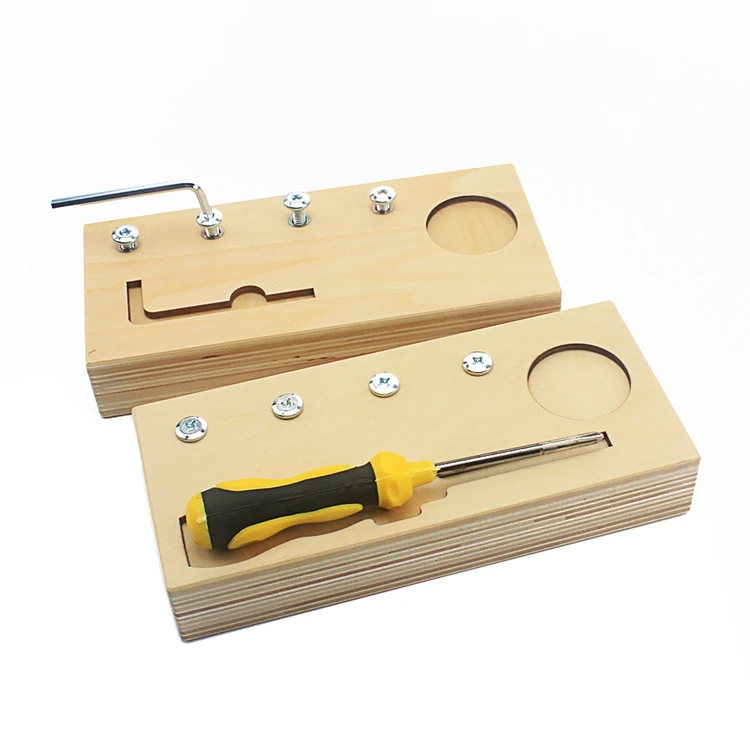 Montessori Baby Wooden Toy Screw Bolts Sets Screwdriver Educational Toy Bacis Life Skills Practical Life for Children Trainning