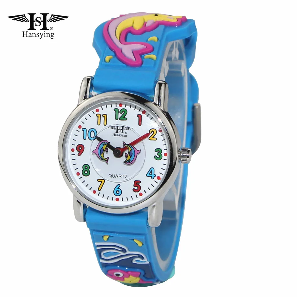 

New Arrival Hansying Brand Children 3D Dolphin Strap Quartz Waterproof Watch Kids Girls Boys Watches Students Clock Reloj