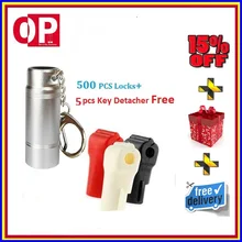 500 шт. EAS пластиковая подставка для демонстрации товаров крюк Противоугонный стоп-замок+ 5 шт. Detacher