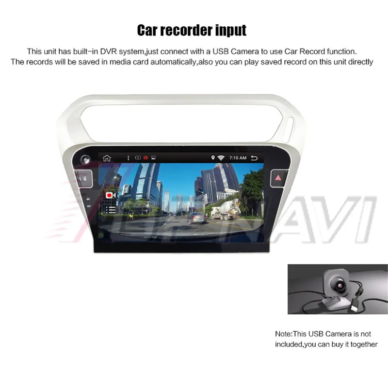 Sale Autoradio 10.1" Android 8.1 Octa Core Car GPS Navigation For Peugeot 301 2014 Stereo Auto Radio Multimedia Audio NO DVD 2 din 12