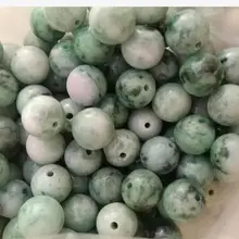50 шт. натуральный ледяной зеленый нефрит(жадеит) 12 мм Круглый DIY свободные бусины оптом