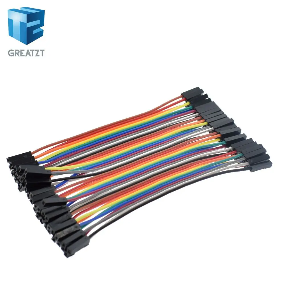 

40pcs/lot 10cm 2.54mm 1pin feMale to feMale jumper wire Dupont cable