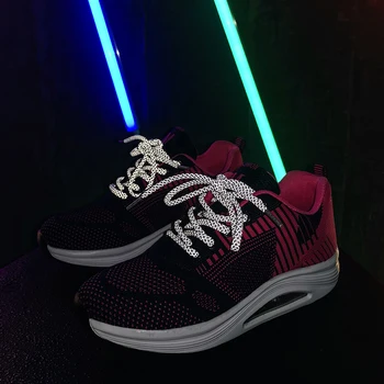 

Air Mesh Women Summer Night Glowing Laces Outdoor Sport Running Shoes Girl Breathable Soft Athletics Jogging Sport Sneaker Shoe