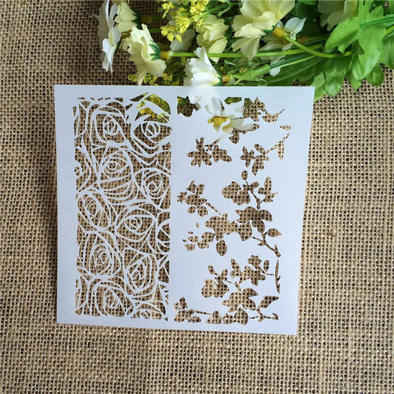 

DIY Layering Stencils Masking Spray Painted Template Drawing Stencils Laser Cut Embossing Scrapbooking Tool Card Rose Flower