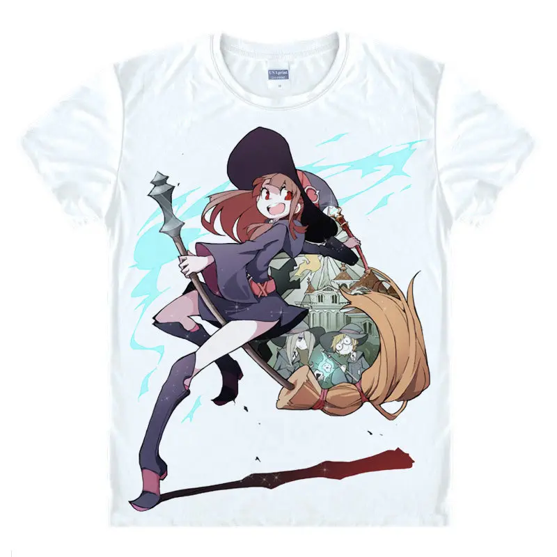 1299 25 De Réductioncoolprint Manga Japonais Petite Sorcière Académique T Shirts Anime Chemise Datsuko Kagari Et Akko Dessin Animé Impression