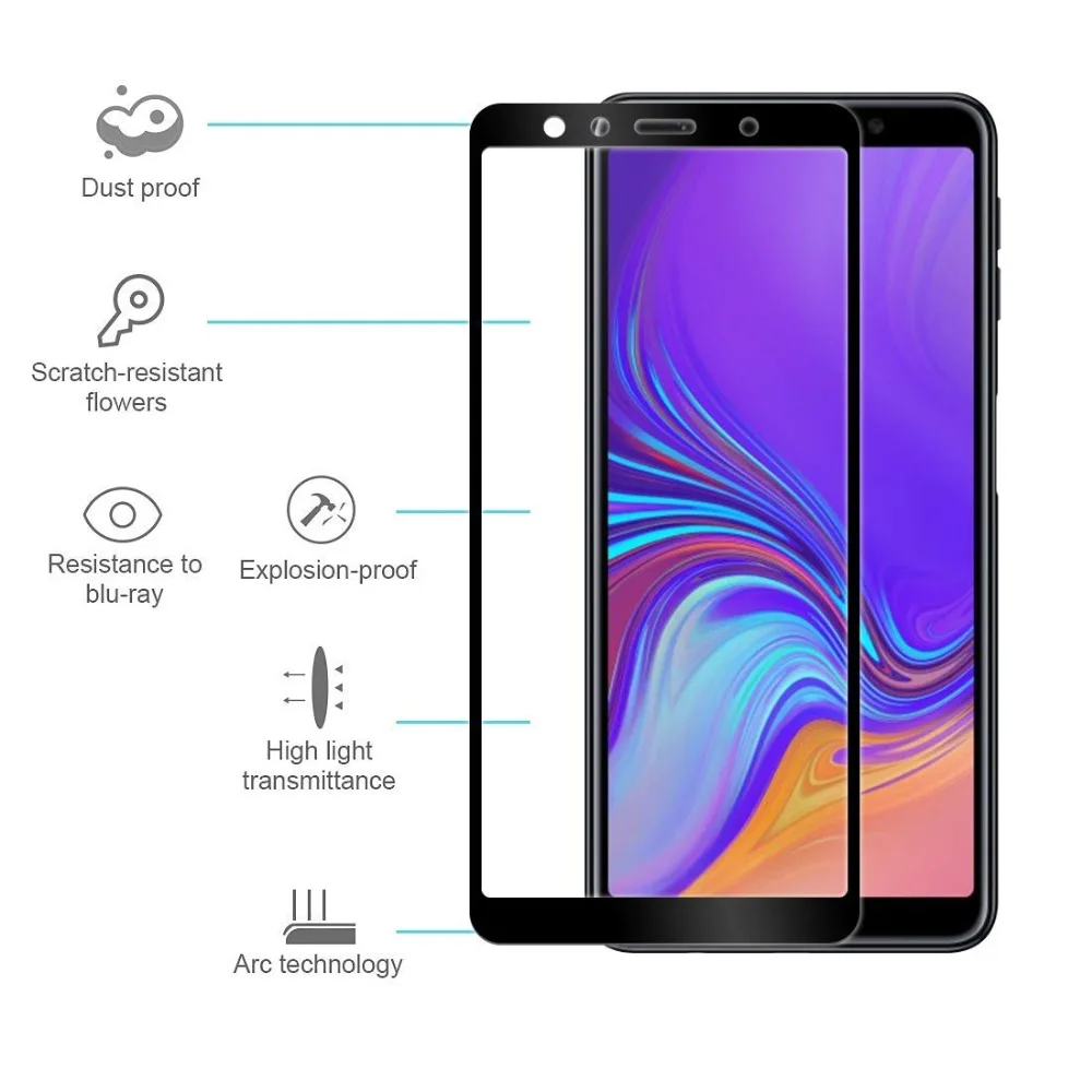 Защитное стекло Закаленное 9Н для Samsung Galaxy A7 2018|Защитные стёкла и плёнки| |
