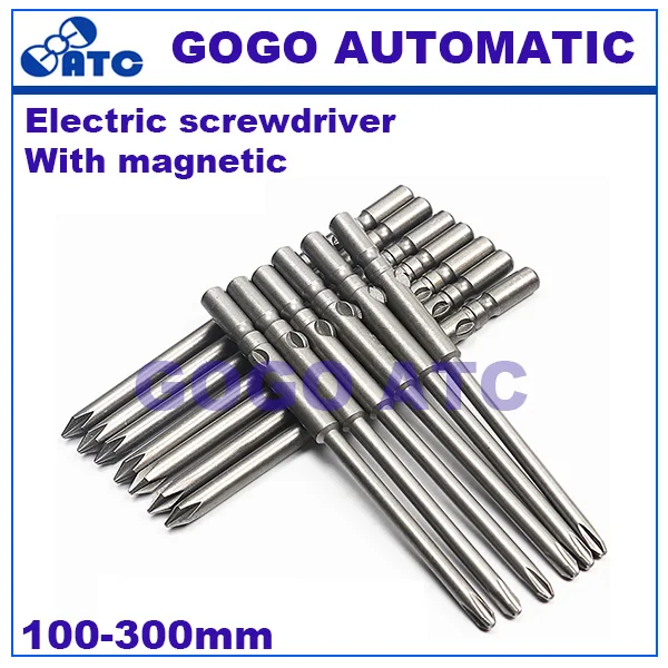 

High torque 802 extended electric screwdriver with magnetic bit Cross screwdriver head 6mm round handle Cross batch 100mm-300mm.