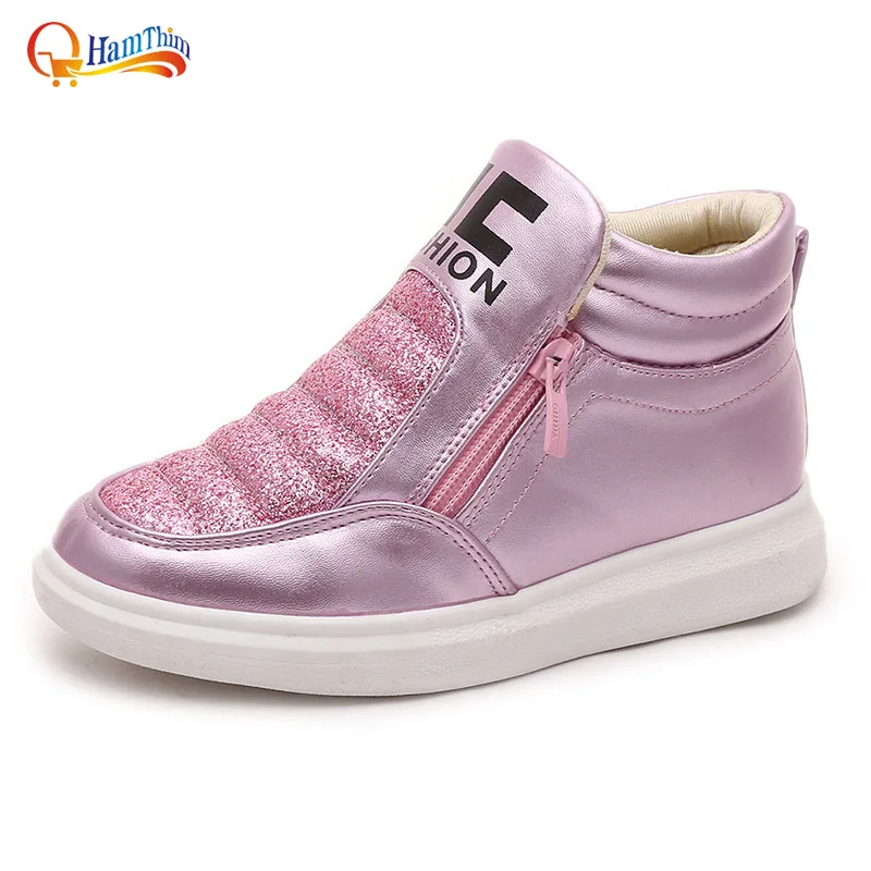 2017 New Children Shoes Girls Sneaker Candy Color Fashion Sequins Sport Casual Pu Leather Breathable Waterproof Kids | Детская одежда и