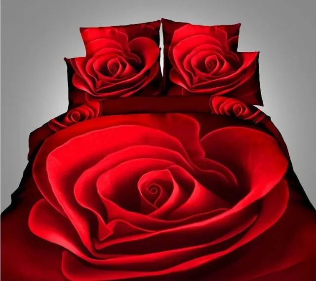 Roses department store Red Rose Bedding Comforter set quilt duvet cover bed in a bag sheet linen