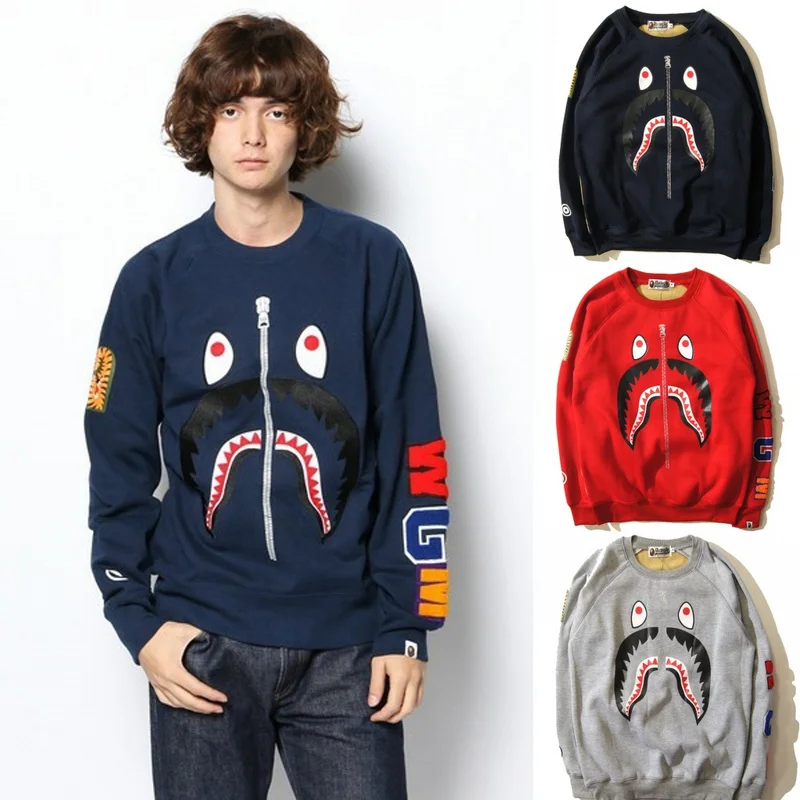 2015 New BAPE Hoodie WGM Shark Camouflage Camo Shark Men Classic Zipper