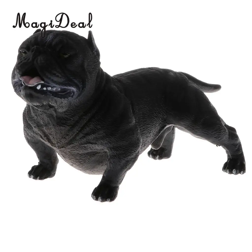 MagiDeal Lifelike American Door Guard Bully Dog Pitbull Plastic Animal Model Figurine Miniature Ornament Kids Toy Home Decor 