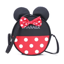 2 стиля мини Минни сумки на плечо ребенок через плечо для девочек капроновая оболочка милые сумки с изображением Микки с бантом милый мультфильм ребенок