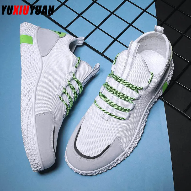 

New Men Leisure Flying Weaving Mesh Joker Outdoor Running Shoes Fashion Popular Lace-Up Ultralight Coconut Sneakers