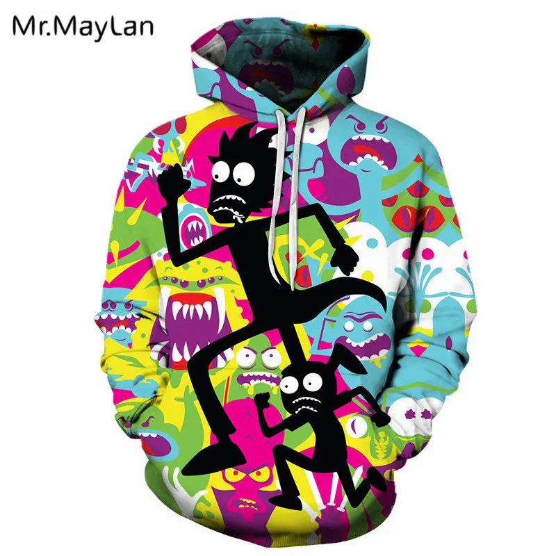 

Mr.MayLan 2018 Funny Cartoon Rick n Morty 3D Printed Hoodies Men Women Long Sleeves Streetwear Sweatshirts Hoody Clothes