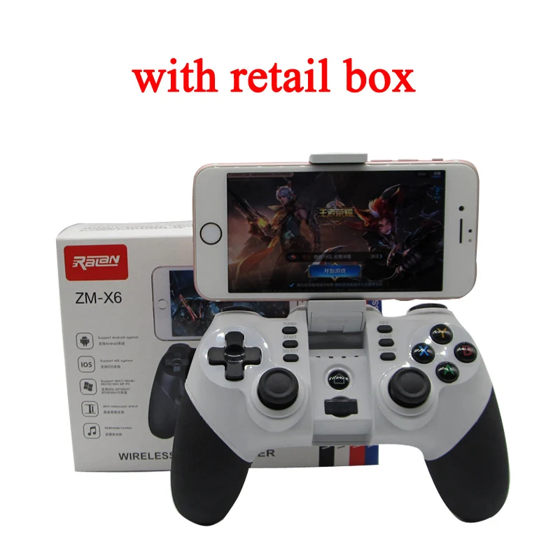 X6 Bluetooth беспроводной геймпад для Android смартфона планшета ПК ТВ для iOS для Windows для PS3 многофункциональный контроллер - Цвет: White with Box