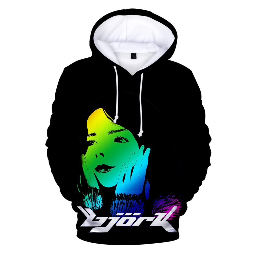 Модная 3D Толстовка Bjork с принтом певицы раппера Харадзюку толстовки капюшоном в