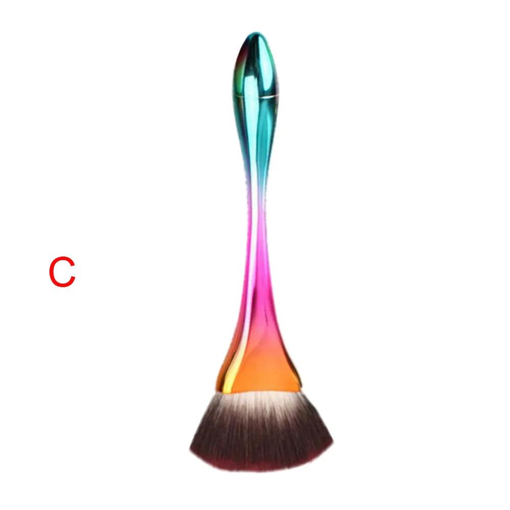 1 Pcs Colorful Gradient High-gloss Bronze Repair Capacity Detail Makeup Brush Fast Makeup Soft Bristles Pennelli Trucco#LR2 - Handle Color: Черный
