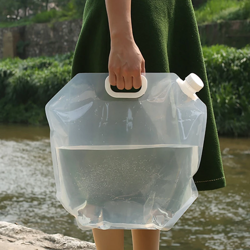 5L 10L PE сумка для воды для портативного складываемый бак для воды подъемный мешок для кемпинга путешествие на выживание гидратация хранения мочевого пузыря
