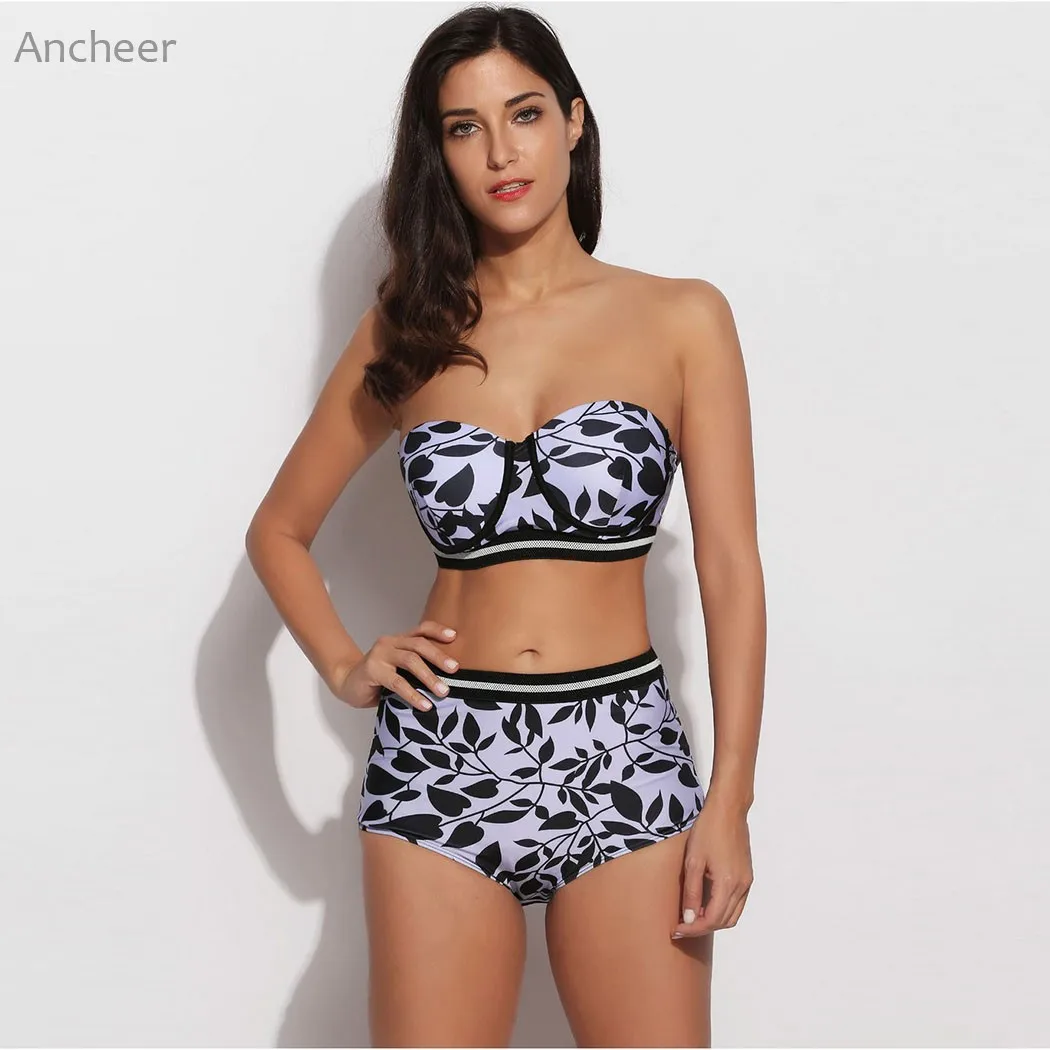 Новинка 2017 женский купальник большого размера маленькое бикини с цветочным