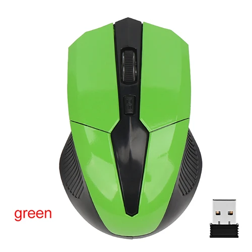 2,4G беспроводная мышь, супер тонкая оптическая беспроводная мышь, USB 2,0 приемник, мышь с правой прокрутки для ПК, ноутбука, видеоигры, мышь - Цвет: Green