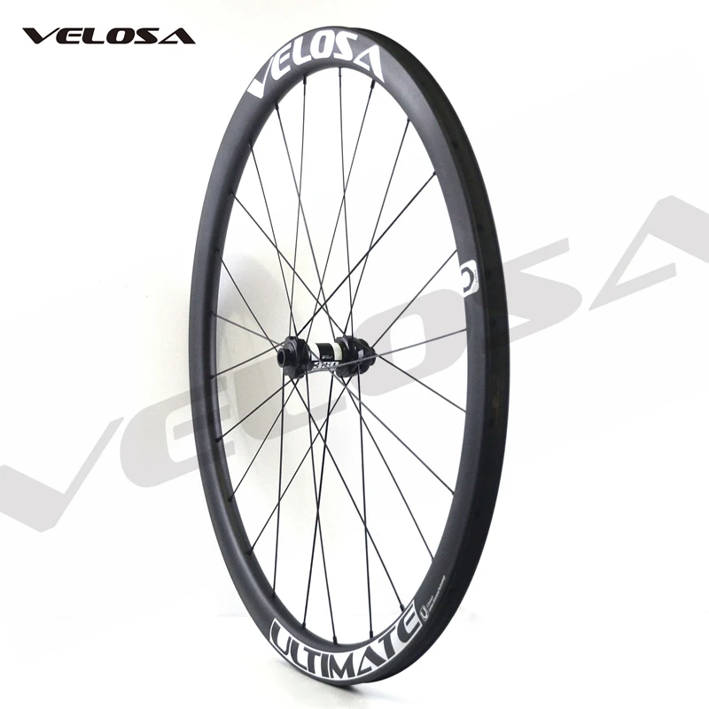 Velosa Ulti 35 полный углерода колесная, 700C дорожный велосипед дисковый тормоз колеса, DT240/DT350 дисковые тормоза концентраторы, мм 38 мм Асимметричный бескамерный обод