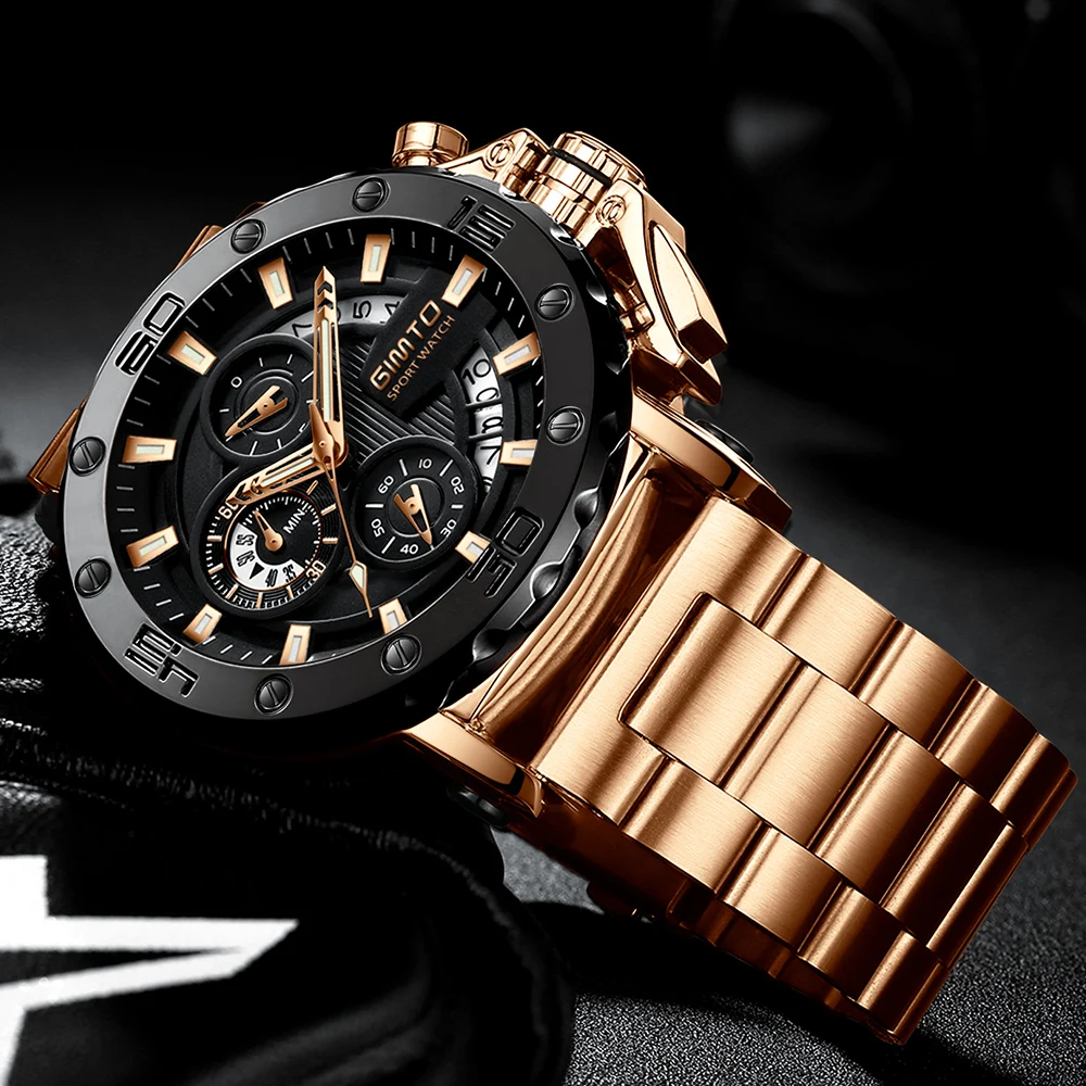 GIMTO Quartz Men Watch Top Brand Luxury Watches Military Sport Creative Wristwatch Waterproof Steel