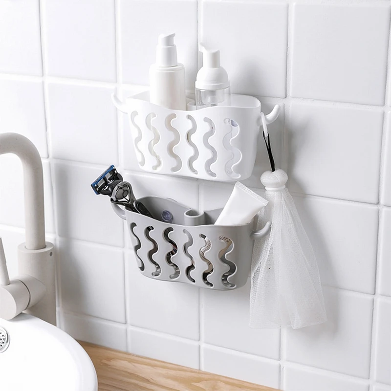 

Eco-feiendly Kitchen Sink Sponge Storage Hanging Basket Adjustable Snap Button Type Drain Rack Faucet Storage Baskets