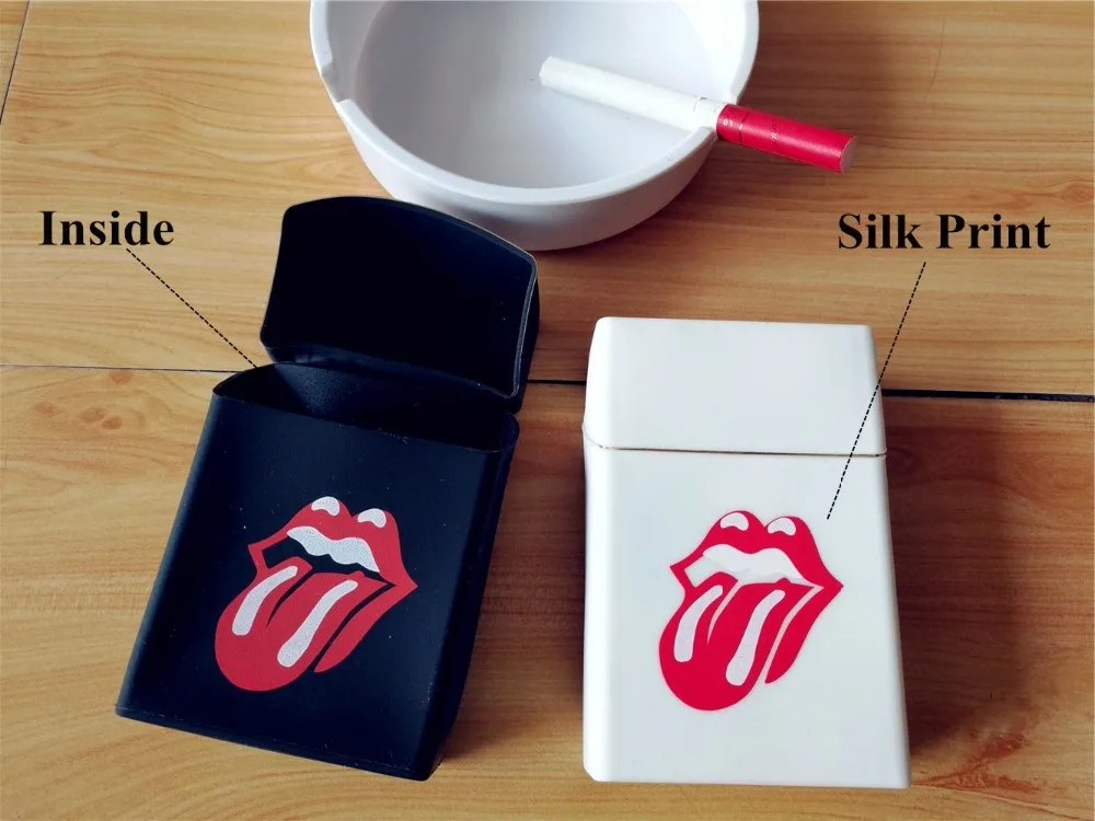 Женский чехол для сигарет Rolling Stones Rock, чехол для сигарет, пакет для сигарет, красный язык, Мужская карманная коробка для сигарет, 2 цвета
