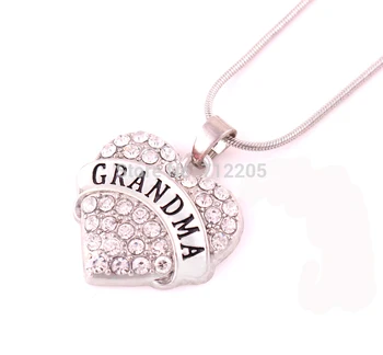 

Factory direct sale fashion 30pcs a lot DIY make necklaces 1"*1" hearts Grandma crystal sports Pendant necklace