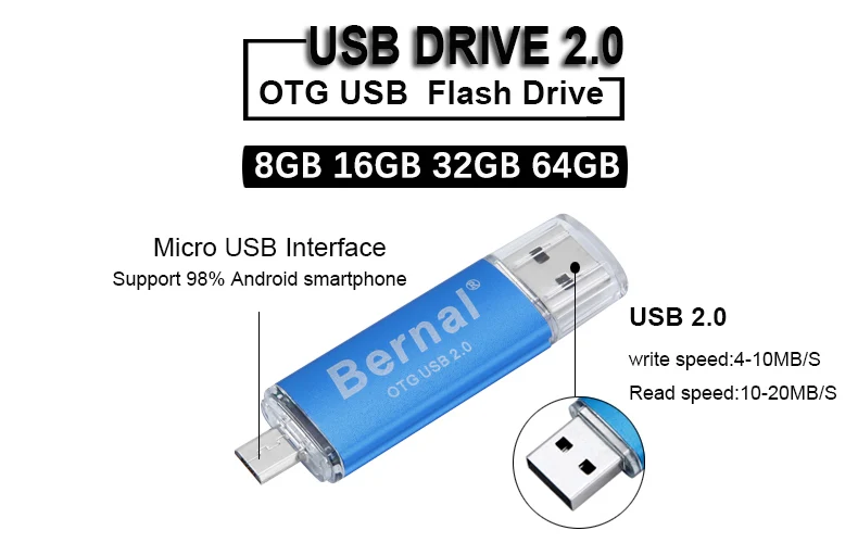 Флэш-накопитель USB OTG 32 ГБ 64 ГБ 8 ГБ 16 ГБ Смартфон USB Flash Drive телефона Android OTG USB флэш-диск