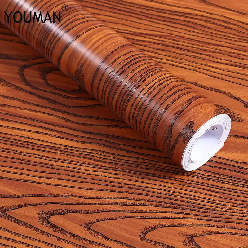 Pvc Vinyl Wood Grain Contract Paper For Kitchen Cabinets Shelf