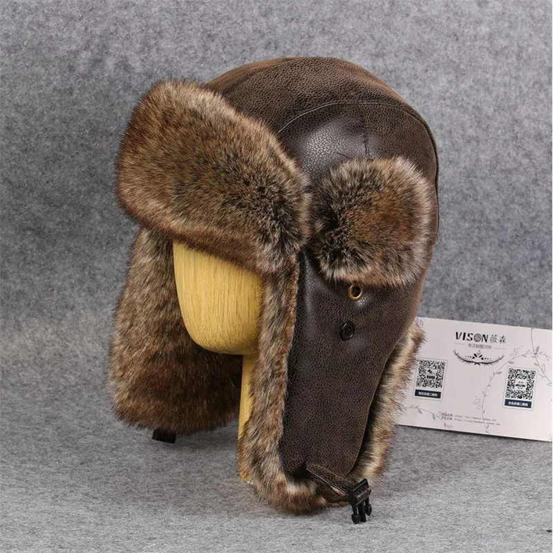 

New Winter Hat Aviator Ear Flaps Bomber Cap Men Proof Trapper Hat Thick Warm Fur Hats For Men And Women Winter Hats For Men