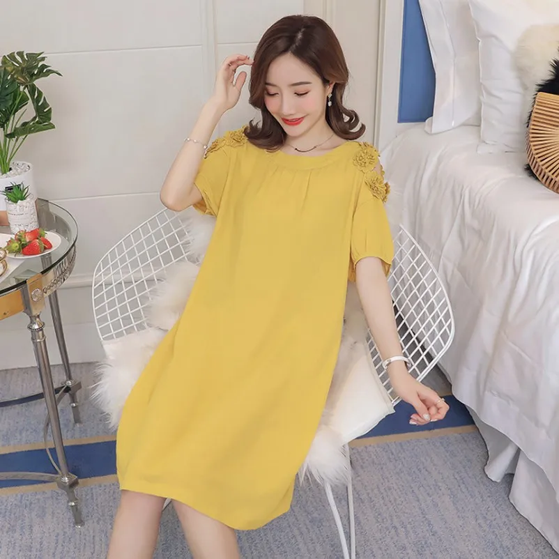 yellow Летнее кружевное платье для беременных; Новинка; платье без бретелек для беременных; модная одежда для беременных женщин; платье для беременных; Maternidade Vestido - Цвет: yellow