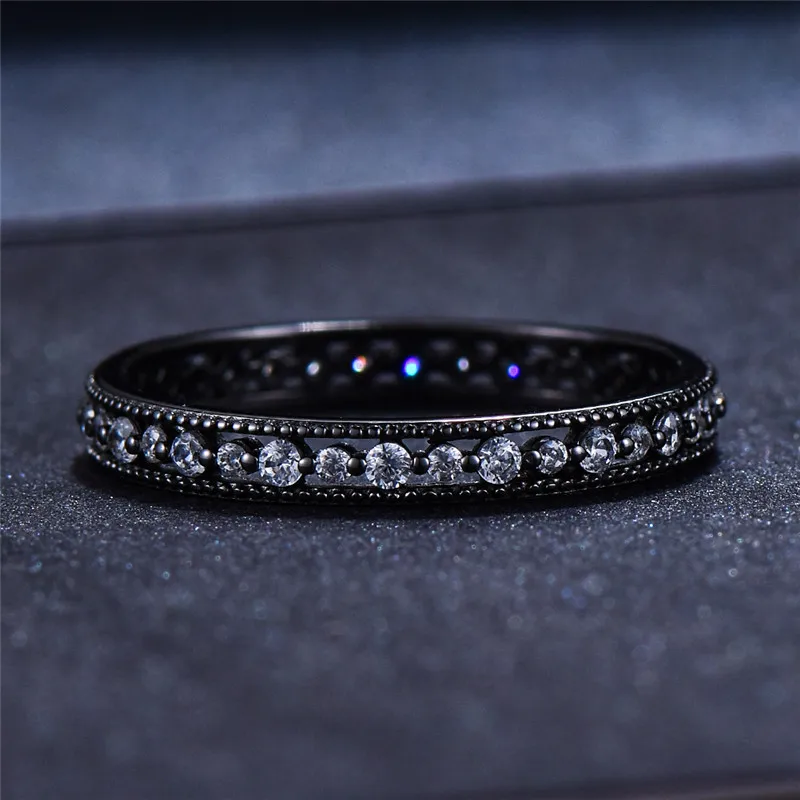 Cute Female Small Zircon Stone Ring Real 925 Sterling Silver Ring Promise Love Engagement Rings For Women