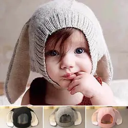 Дети младенческой 3D кроличья шапка Кепки уха большой трикотаж Шапки Кепки s для осень-зима Подставки для фотографий Шапки TT @ 88