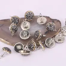 20 пар Zyunz 0396 круглый кристаллический горный хрусталь проложенный гвоздик серьги, серьги для изготовления ювелирных изделий