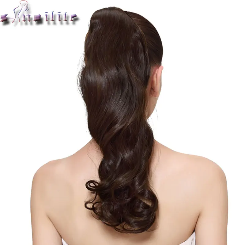 S-noilite 43CM Long Wavy Real Natural Ponytail Clip in Pony tail Hair Extensions Wrap Around on Synthetic Hair Piece S-noilite 43CM Long Wavy Real Natural Ponytail Clip in Pony tail Hair Extensions Wrap Around on Synthetic Hair Piece