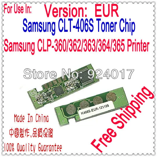 Для samsung CLP-360 CLP-362 CLP-363 CLP-364 CLP-365 CLP-366 CLP-367 CLP-368 Xpress C410 C410W C460 C460FW принтера тонер чип, комплект из 4 предметов