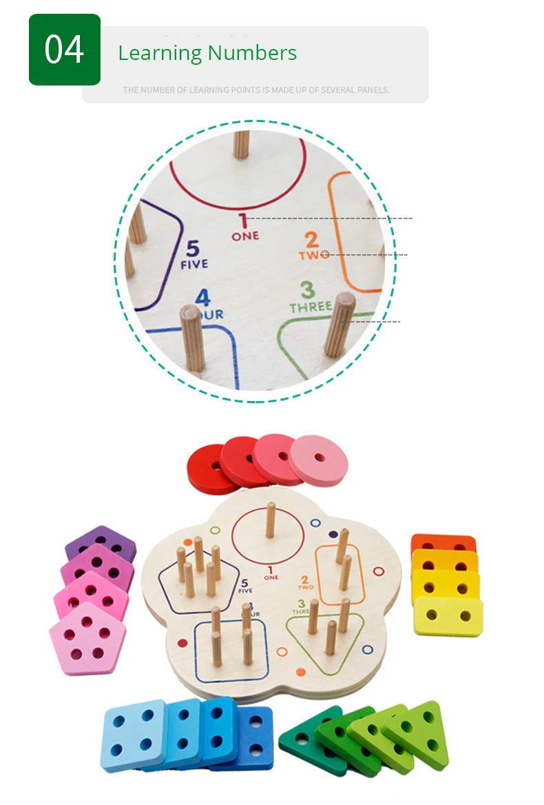 Деревянный укладки сортировки игрушки Геометрические строительные блоки, соответствующие Набор образовательных игрушек для детей