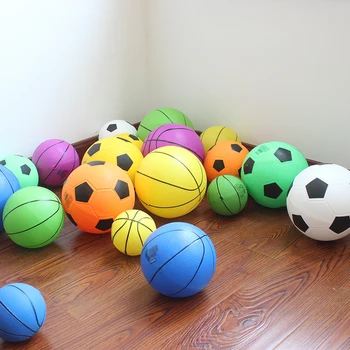 

Kindergarten toys for children inflatable elastic basketball football baby rubber balls for kids birthday gift sports outdoor