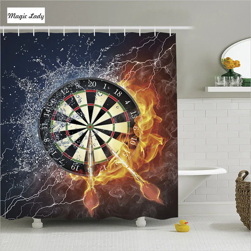 Shower Curtains Moderna Bathroom Accessories Darts Arrows Flames Ice