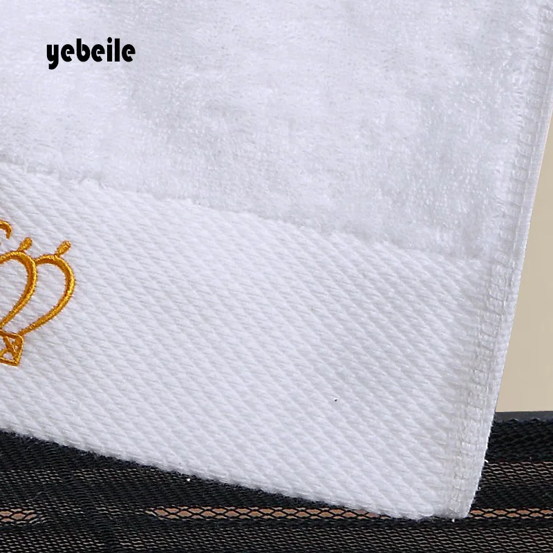 Yebeile cotton Embroidered Imperial Crown Cotton White Hotel towel facetowel, hand towel bathtowel Absorbent Towel sets