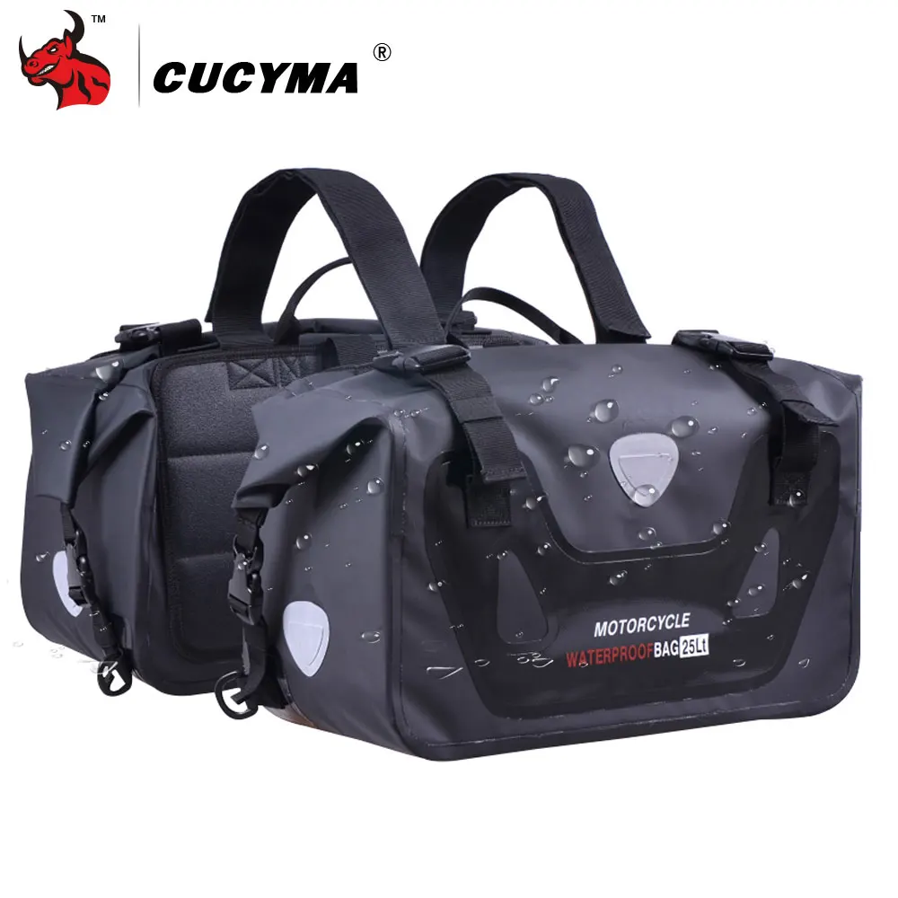 Сумка для мотоцикла cucycle 50L водонепроницаемые седельные сумки мотогонок дорожные